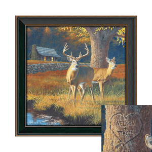 Wide Awake Whitetail Deer Personalized Canvas Art